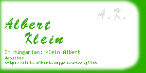 albert klein business card